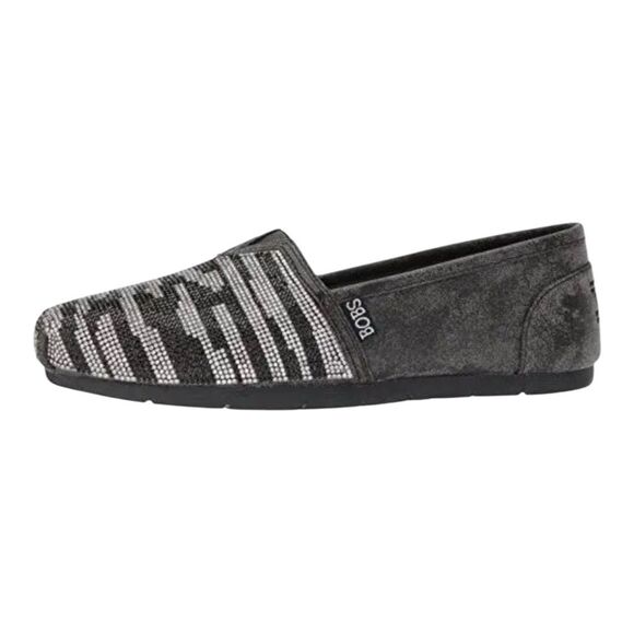 Skechers Women's Luxe Bobs - Lily Love Casual Shoes Black Grey Size 8W - Picture 2 of 10